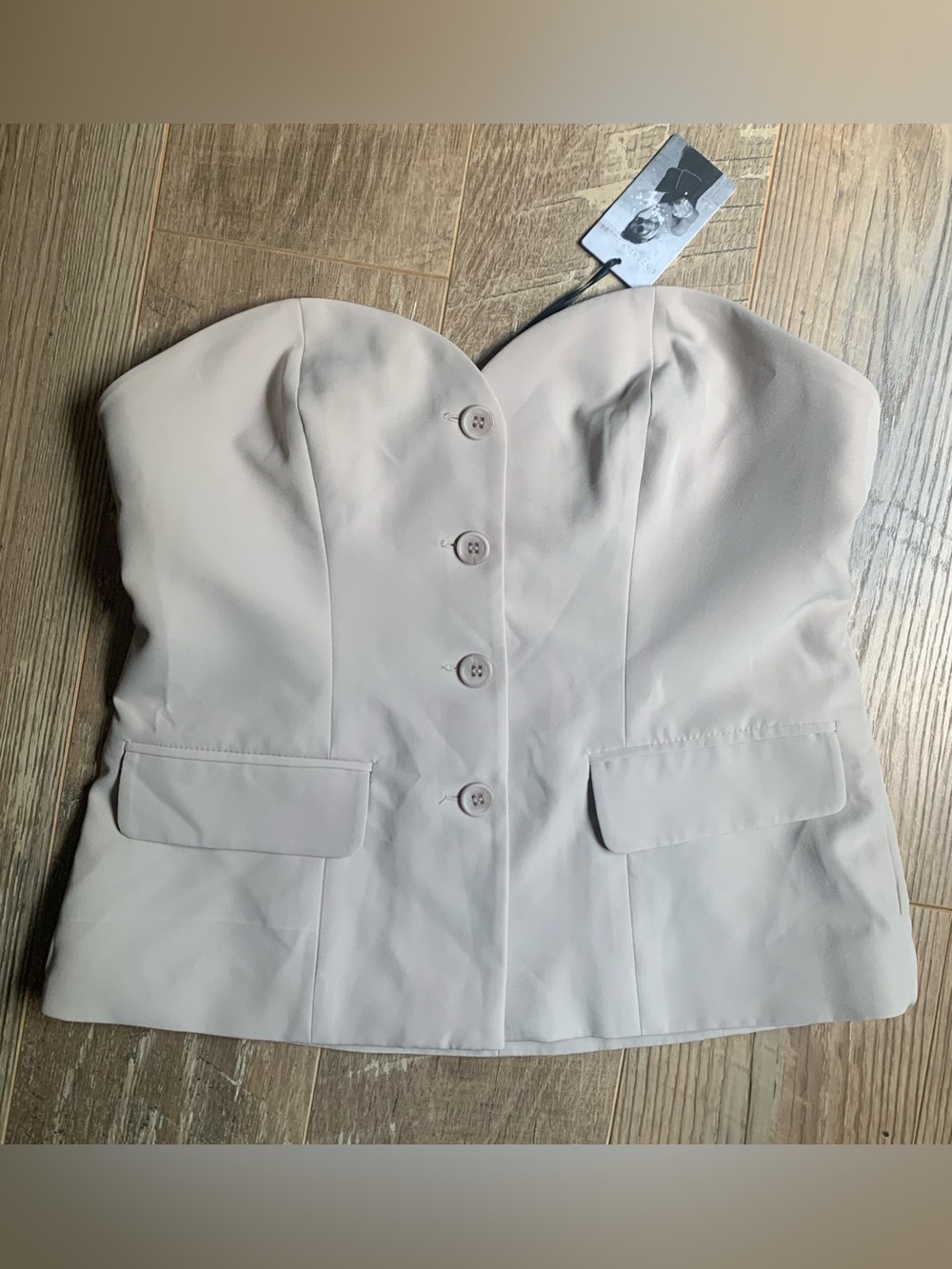 Sincerely Jules Beige Strapless Bustier Top NWT - M
